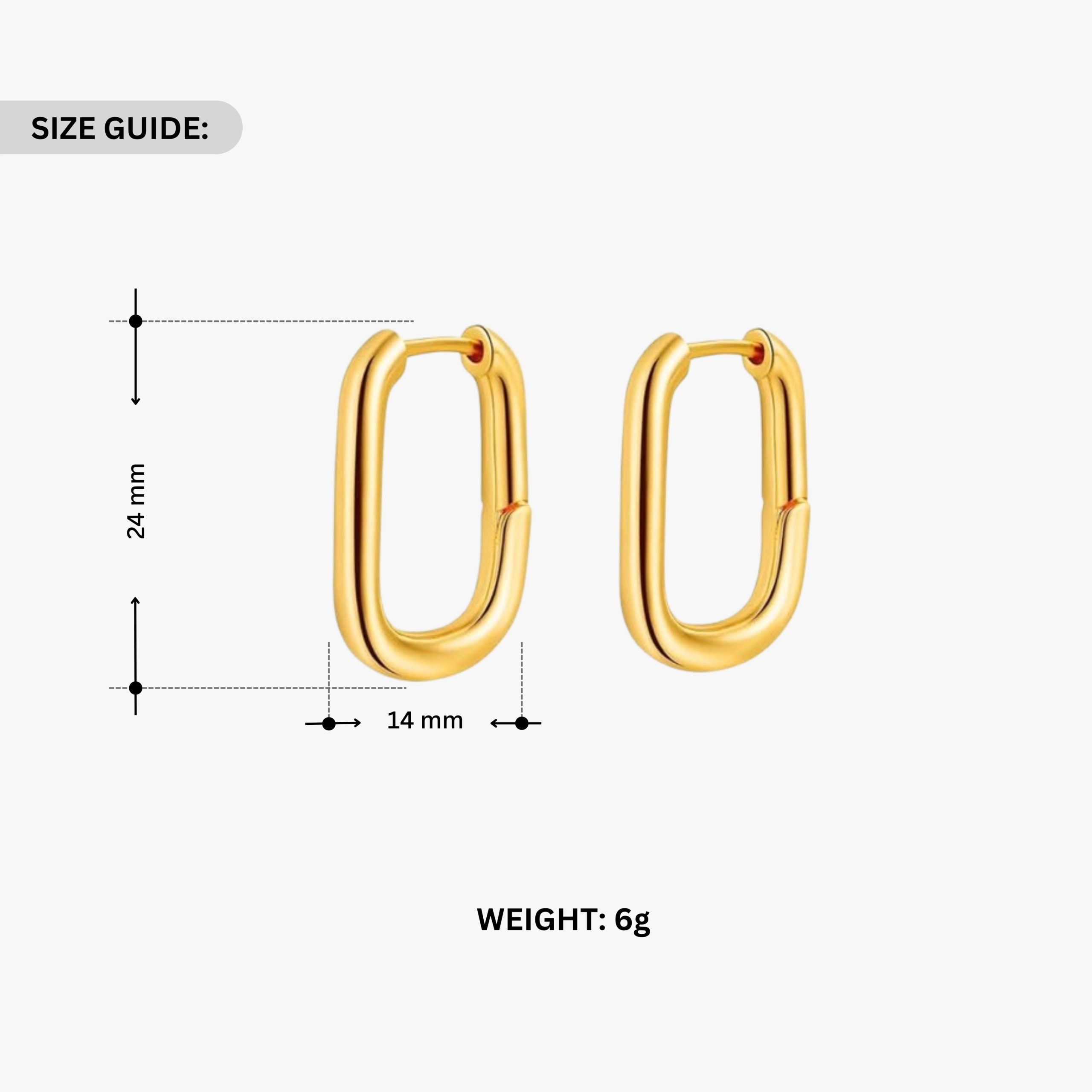 Gold Plated Oval Hoop Earrings - Image 4