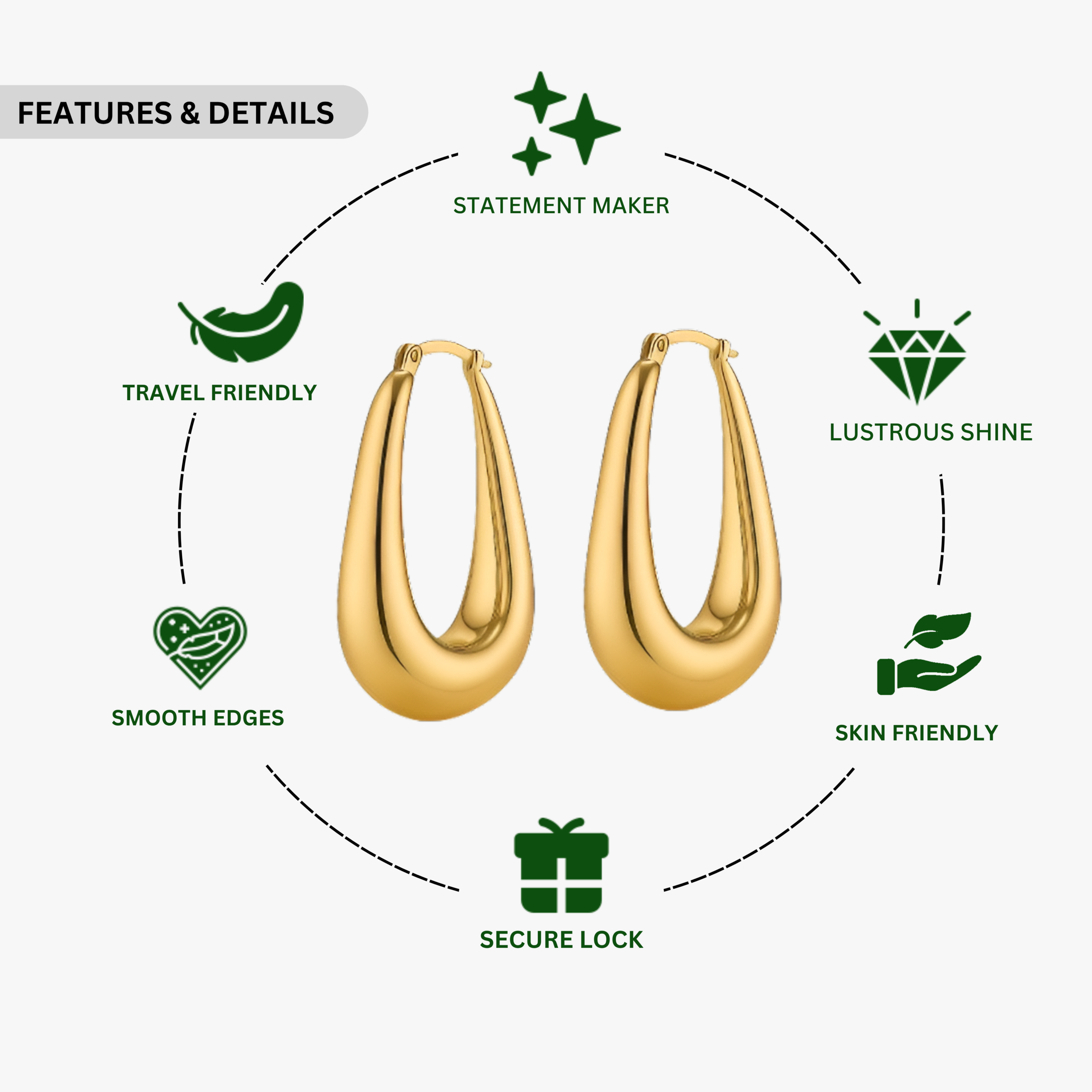 Golden Loops Raindrop Earring - Image 2