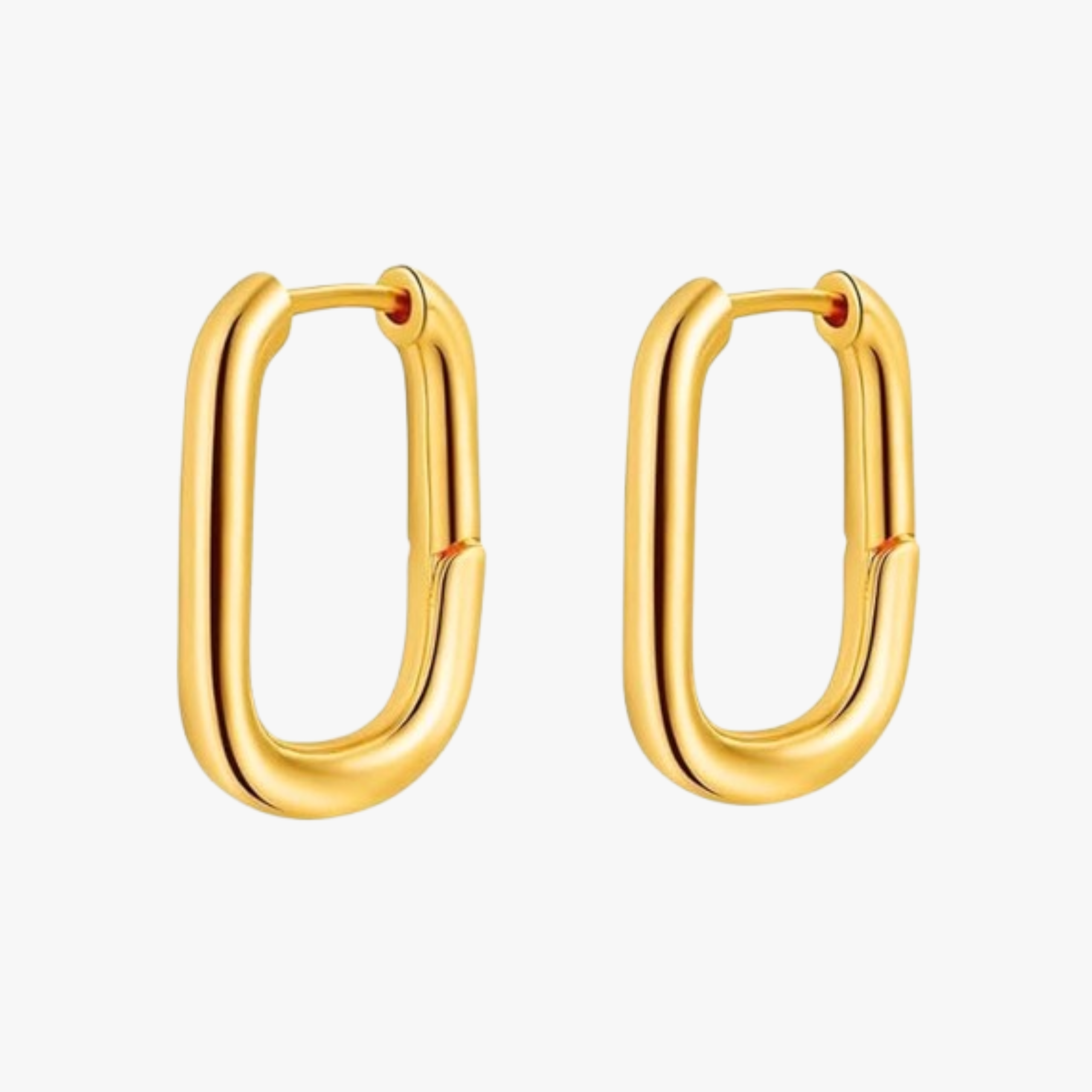 Gold Plated Oval Hoop Earrings
