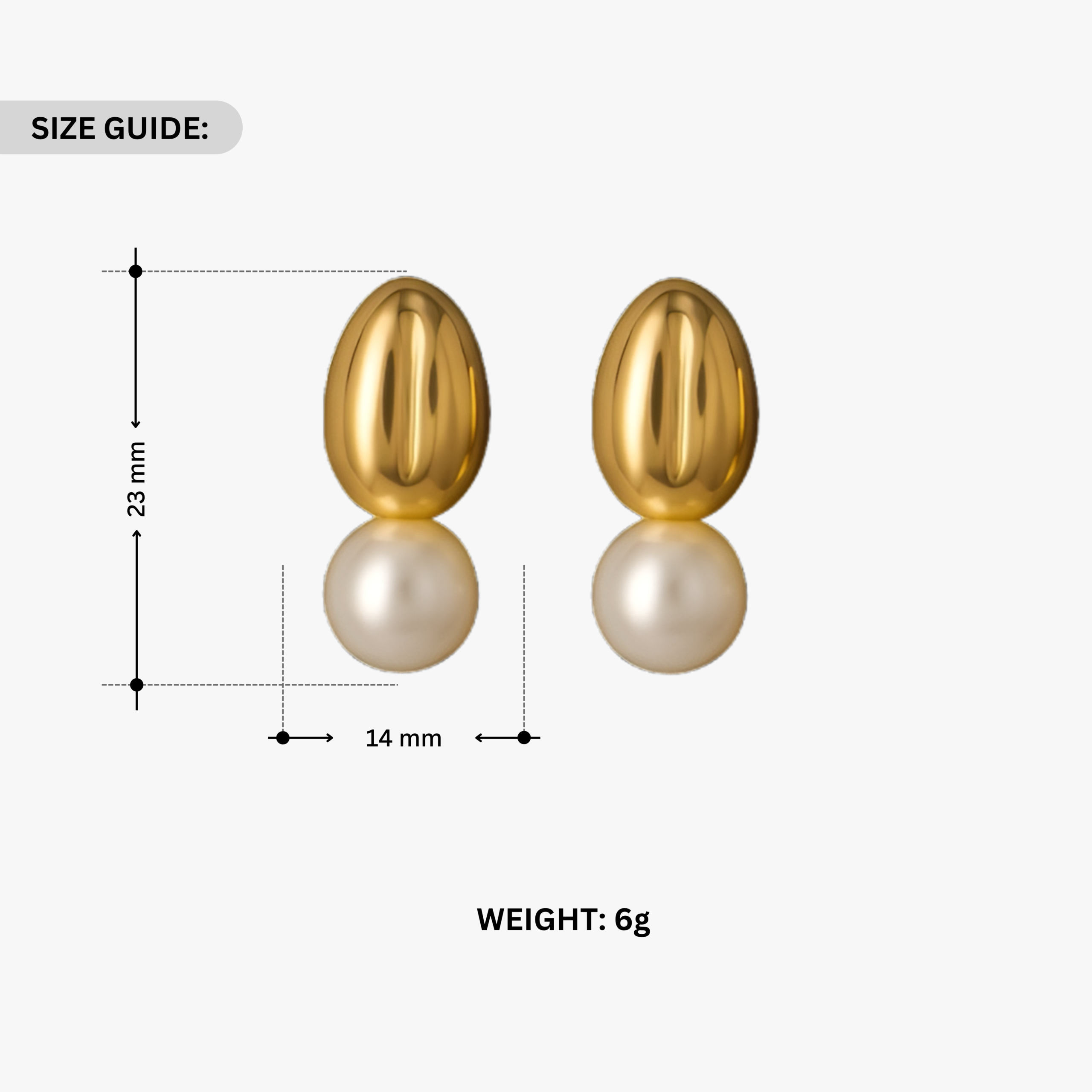 Gold Plated Pearl Stud Earrings - Image 4