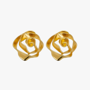 Golden Rose Stud Earrings