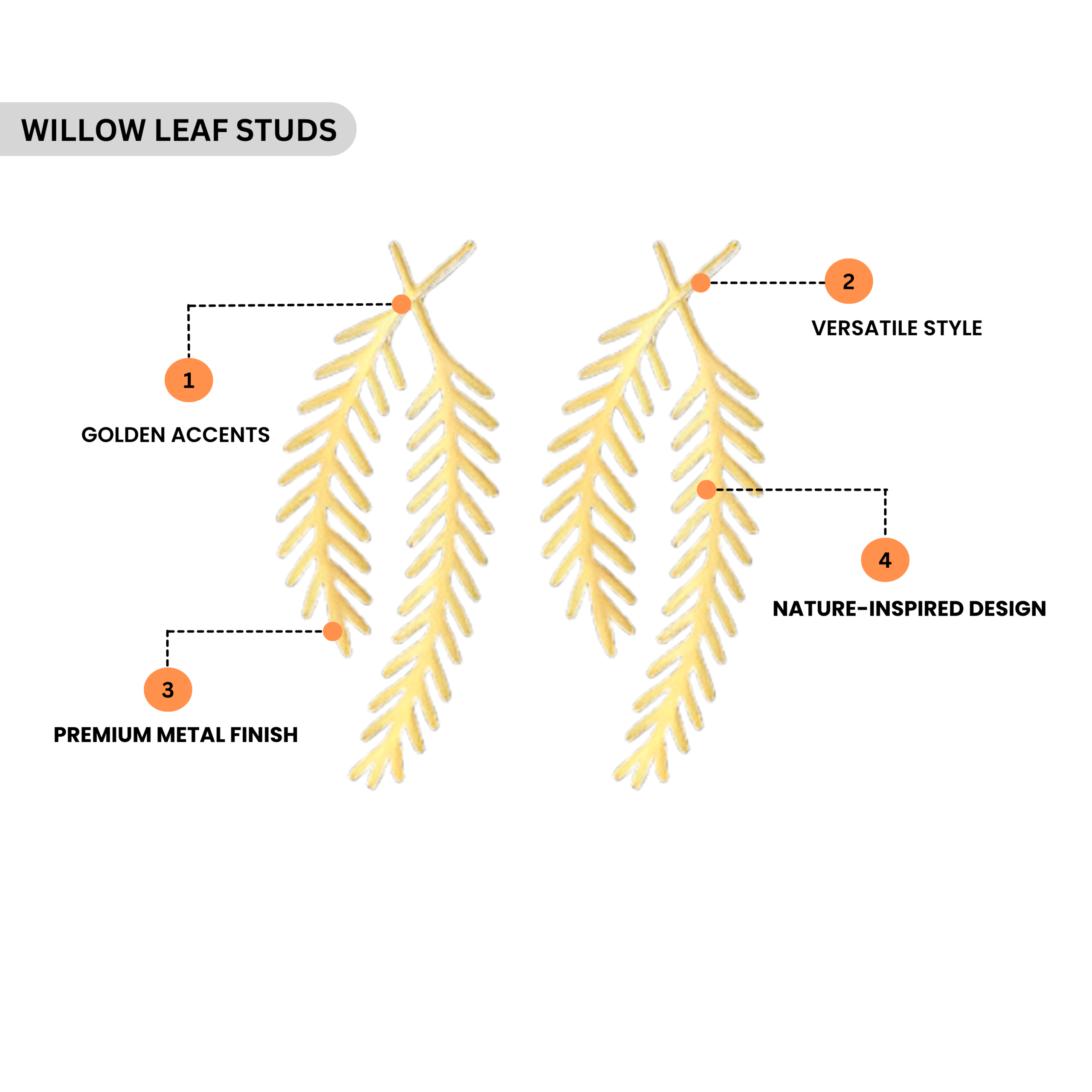 Leaf Drop Earrings - Image 3
