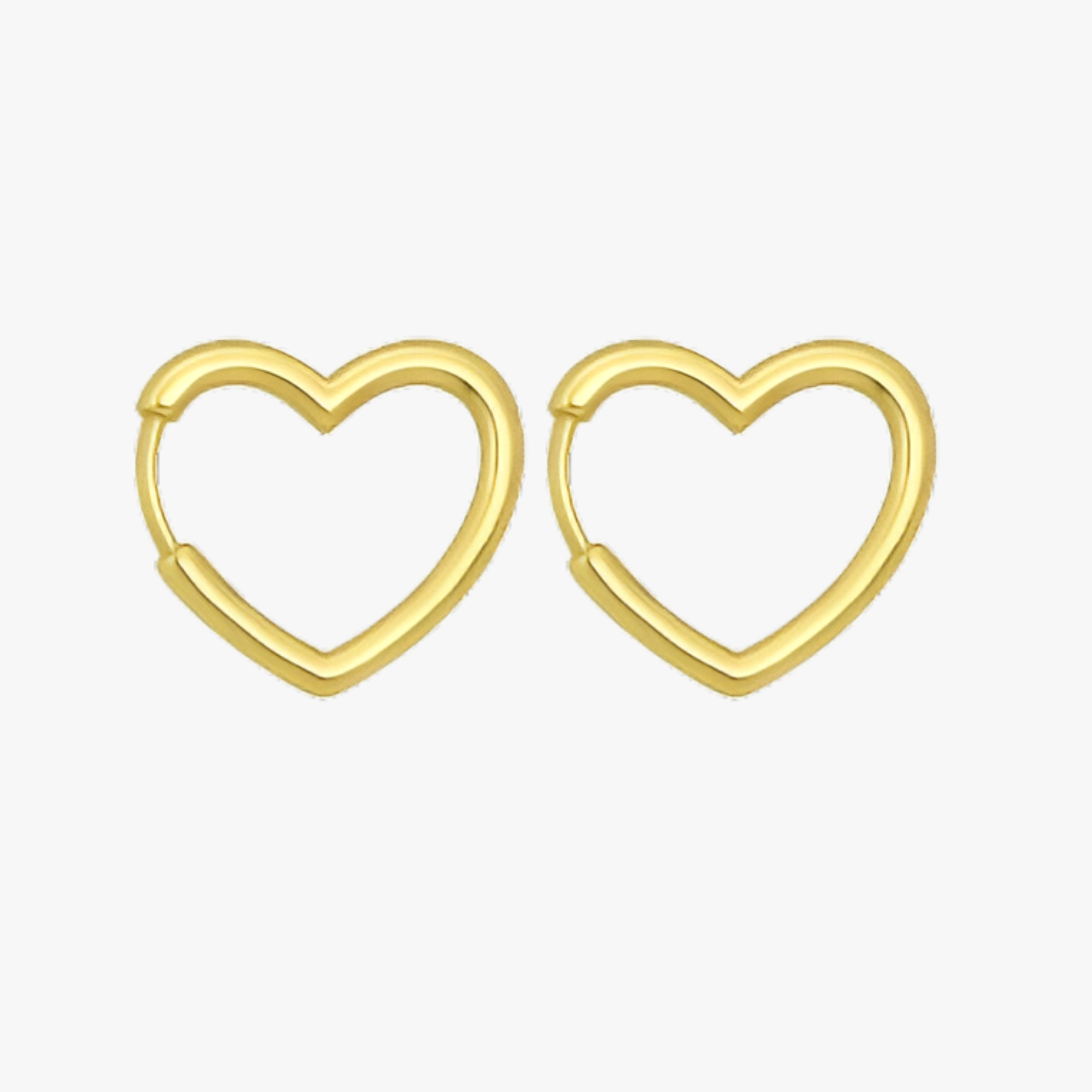 Gold Plated Heart Thick Shaped Hoop Earrings for Women Girls