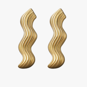 Dual Tone Wavy Stud Earrings Abstract