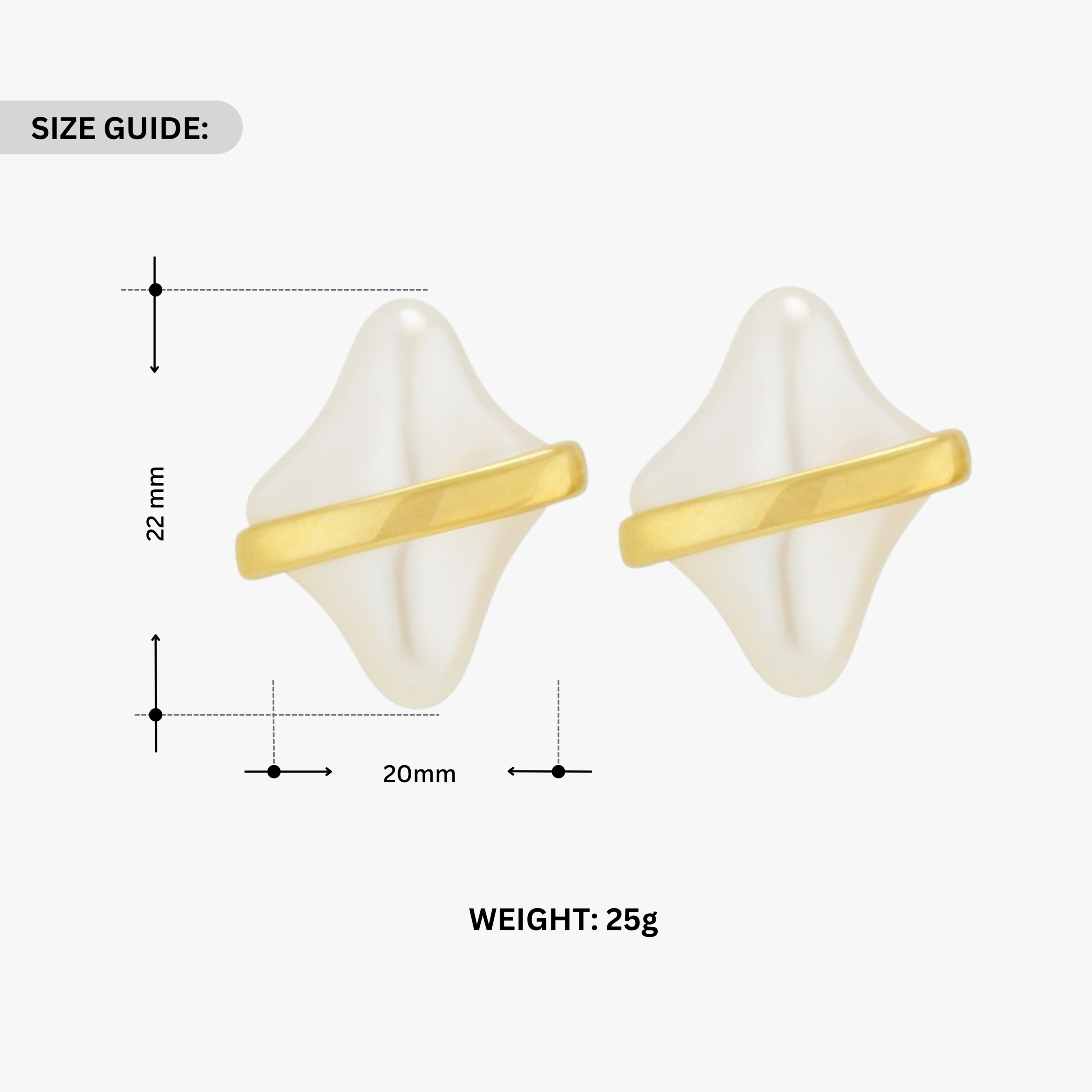 Gold Plated Resin Stud Earrings - Image 4
