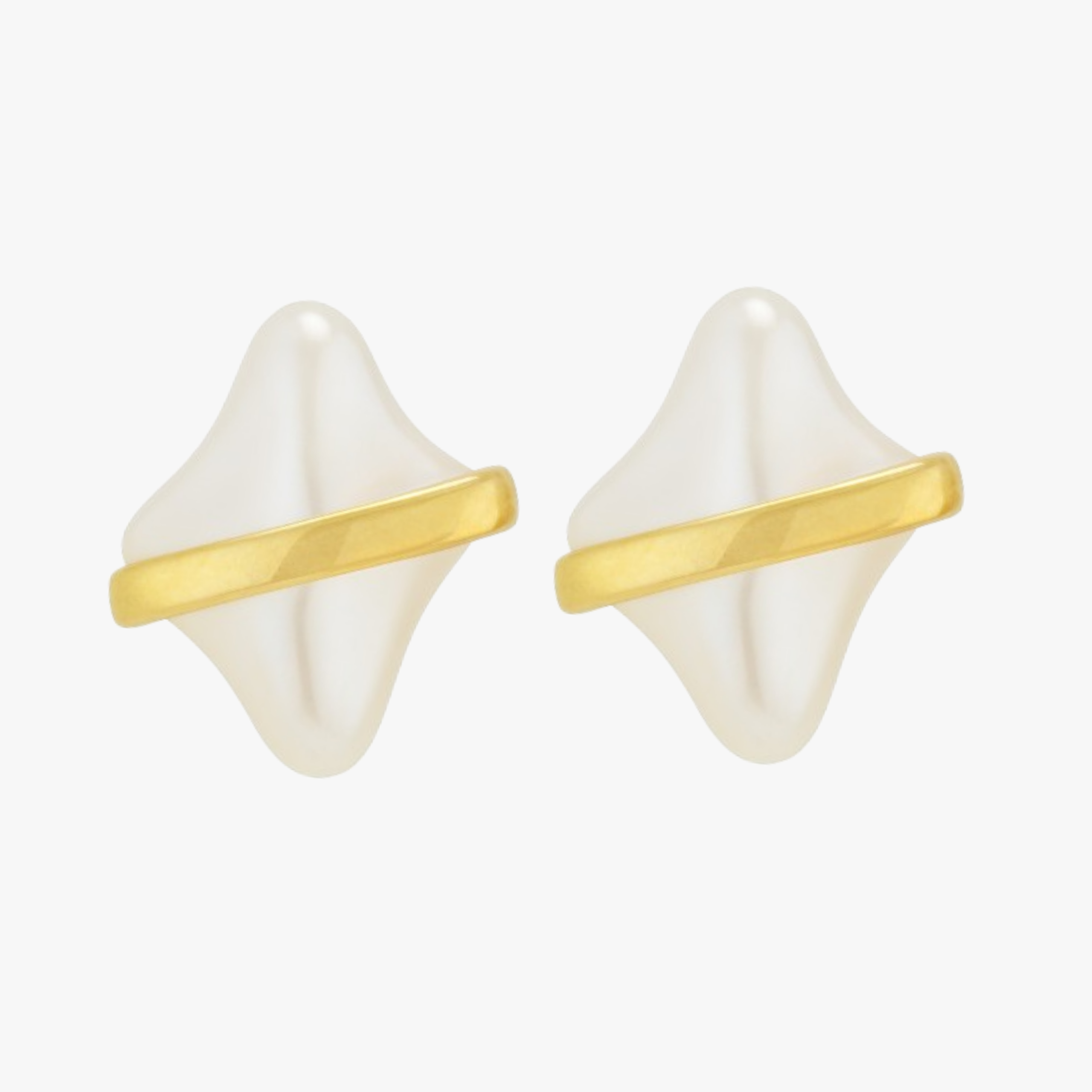 Gold Plated Resin Stud Earrings