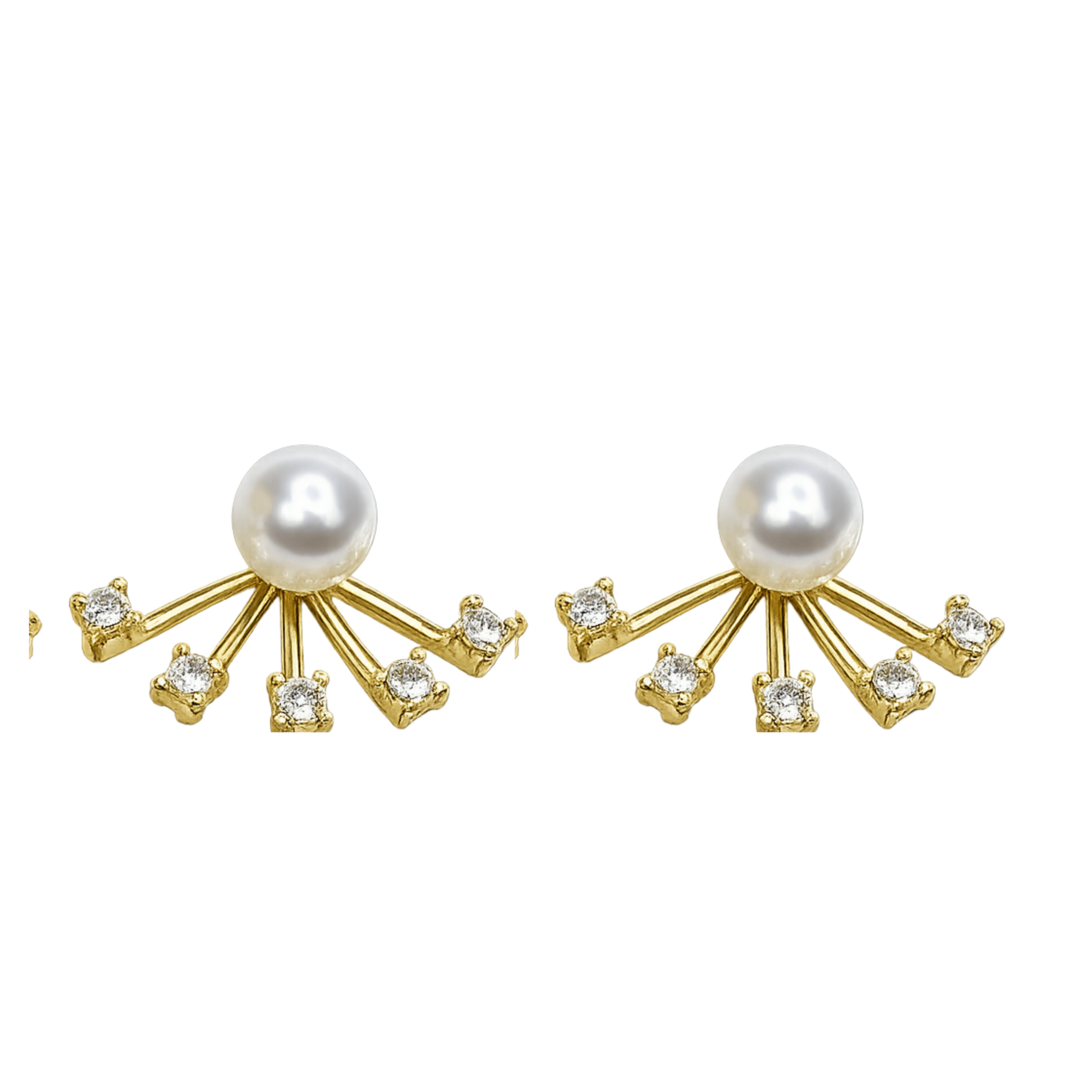Pearl and CZ Stud Earrings