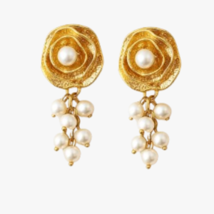 Pearl Stud Earrings Rose Gold Plated