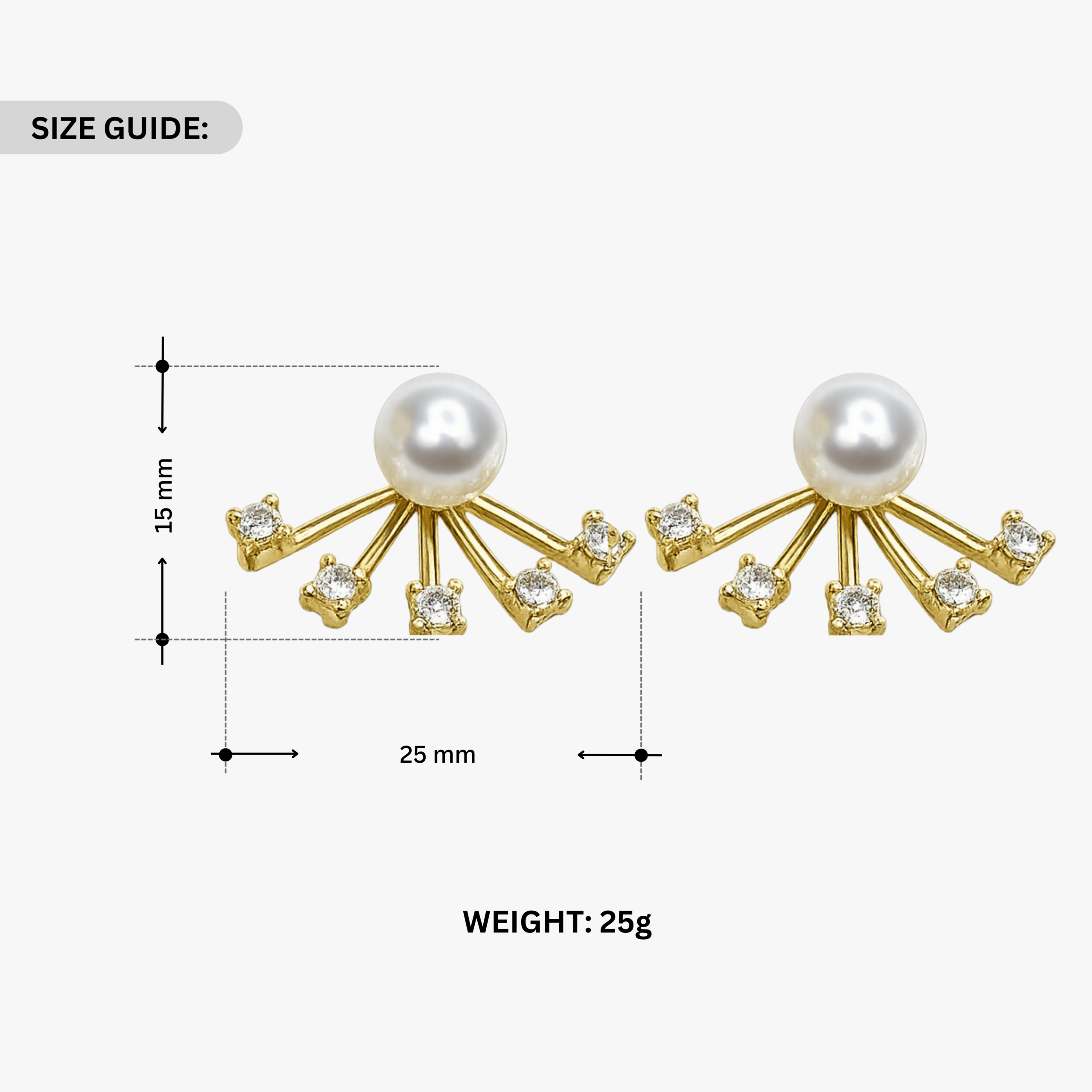 Pearl and CZ Stud Earrings - Image 4
