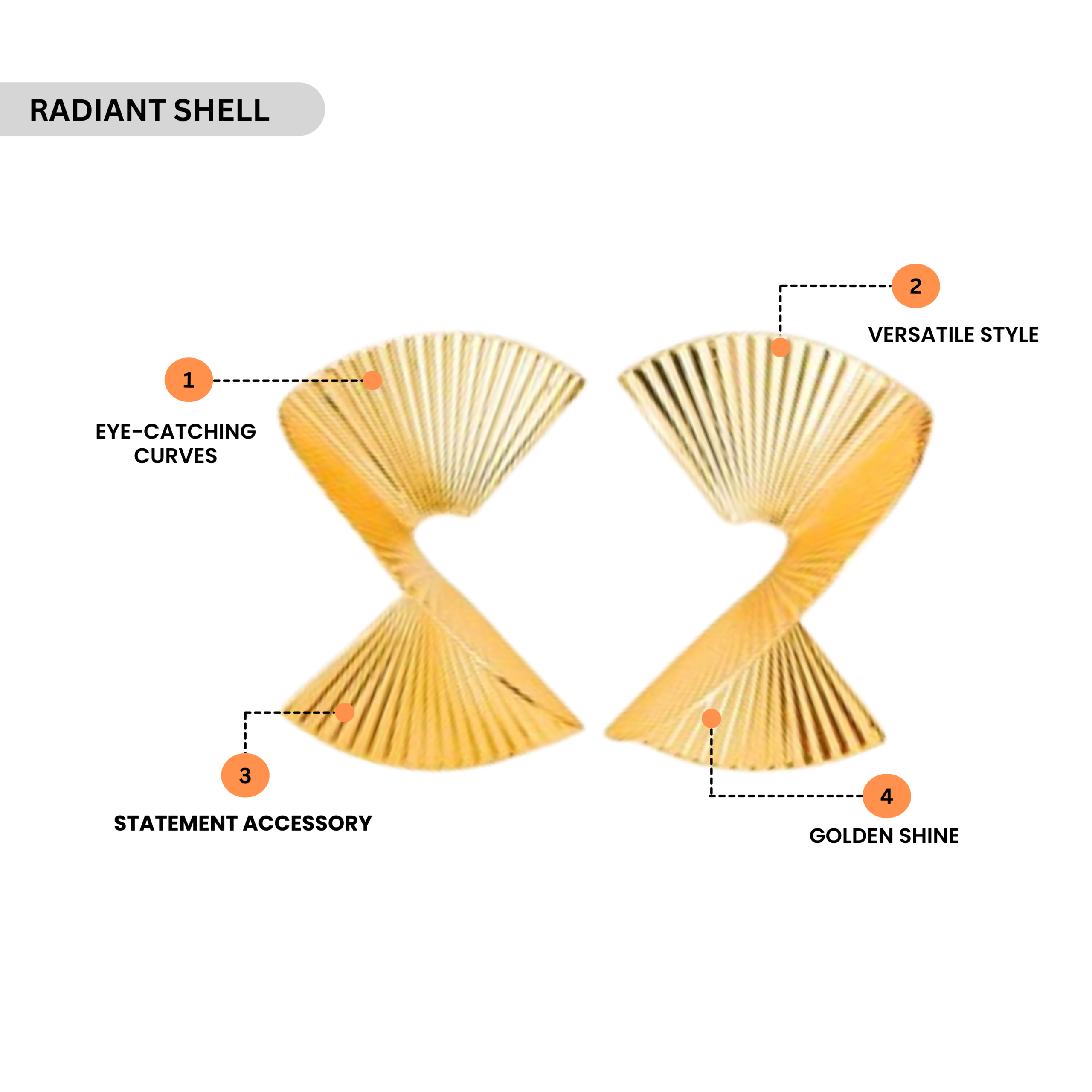 Golden Ribbon Twist Earrings - Image 3