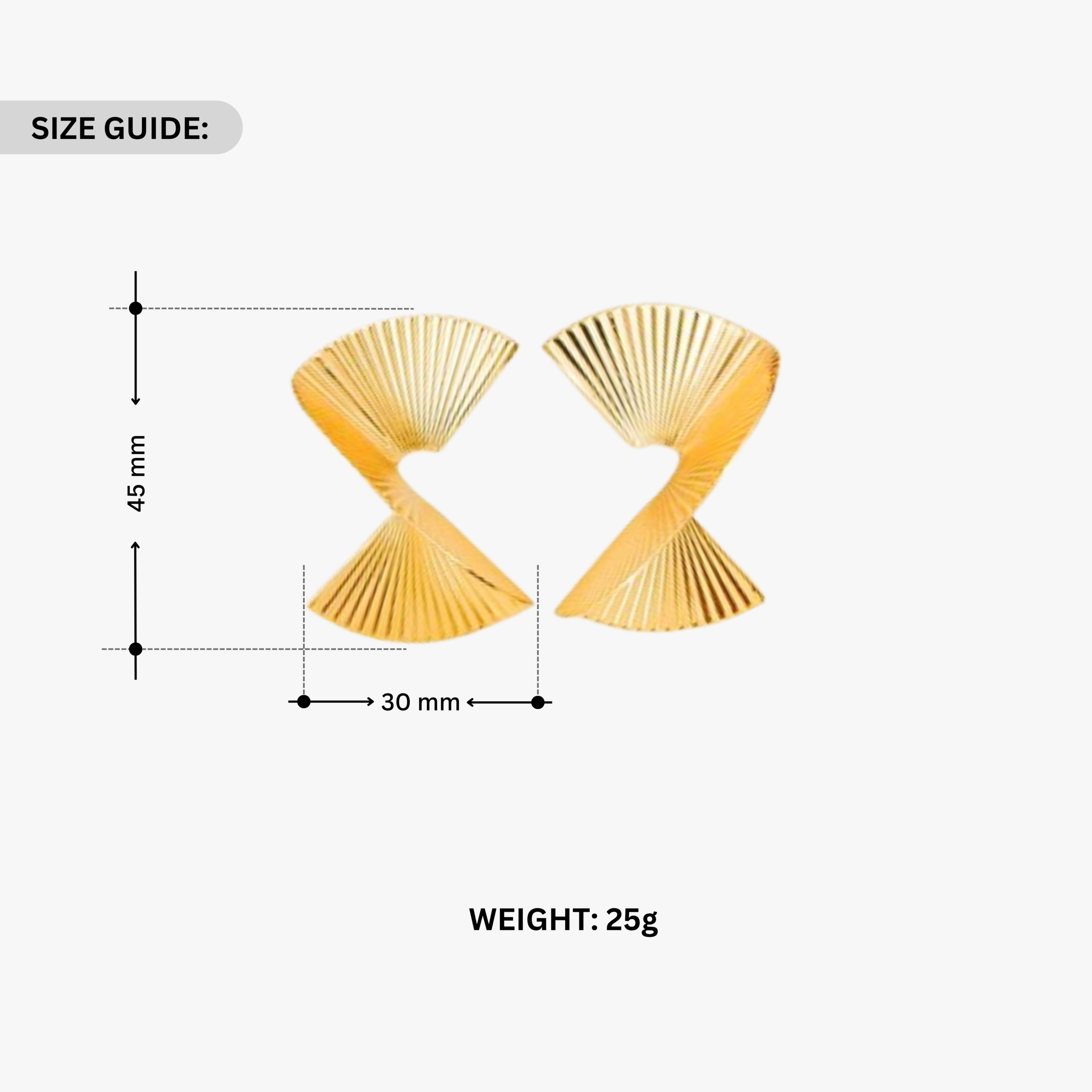 Golden Ribbon Twist Earrings - Image 4