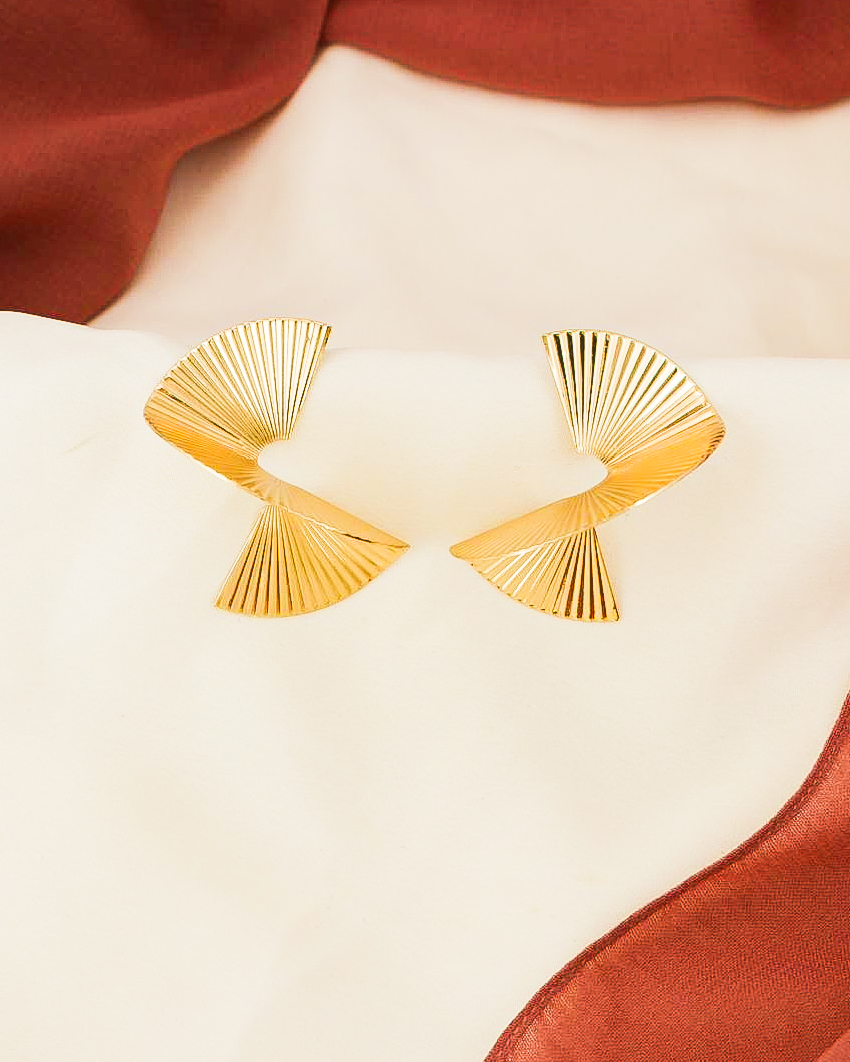 Golden Ribbon Twist Earrings