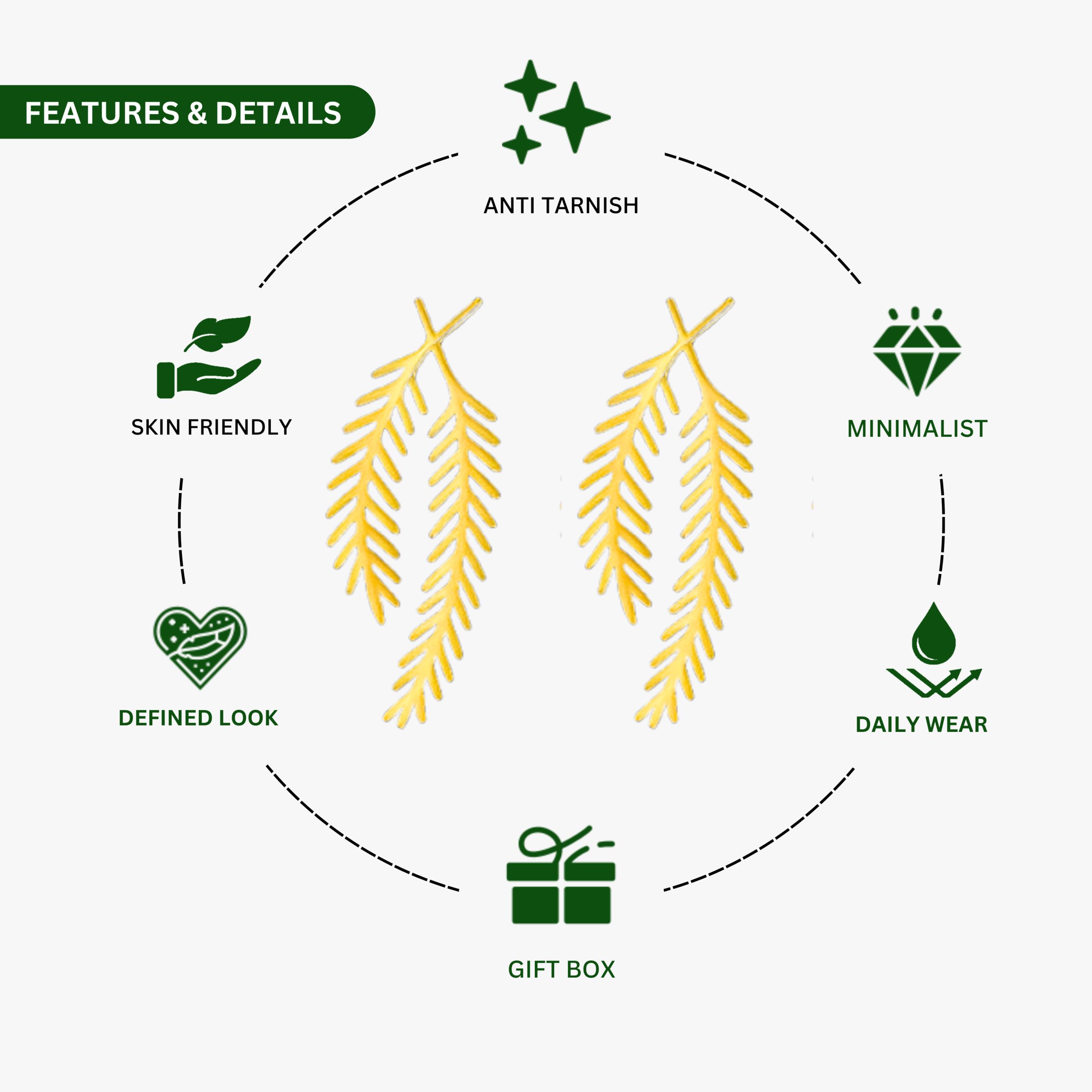 Leaf Drop Earrings - Image 2